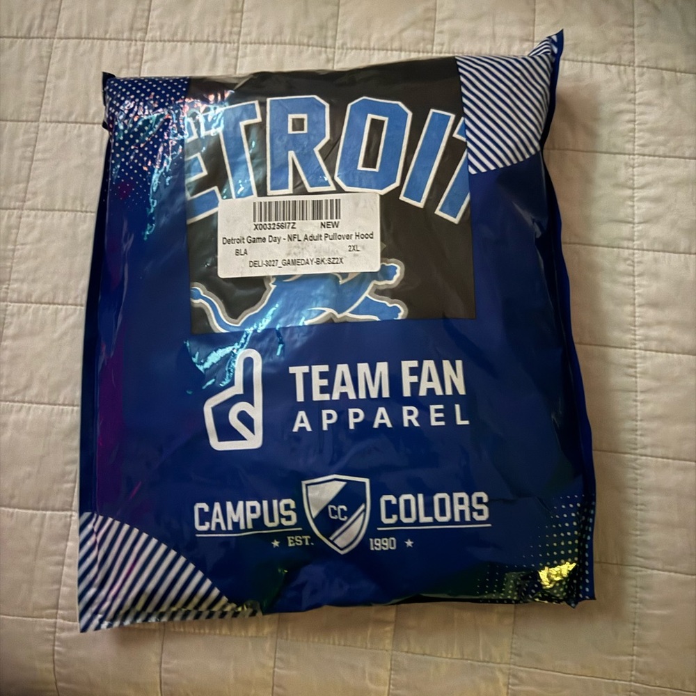 Detroit Team Fan Apparel Blue Hoodie